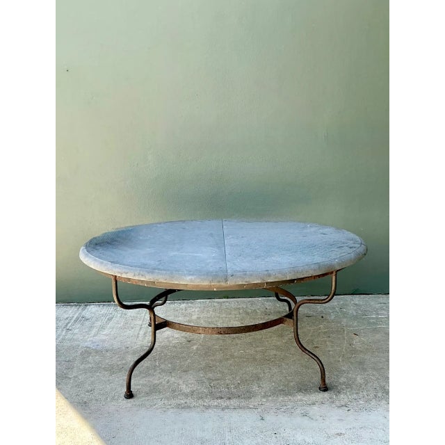 Gray Vintage Monumental Solid Granite Top Dining Table For Sale - Image 8 of 12