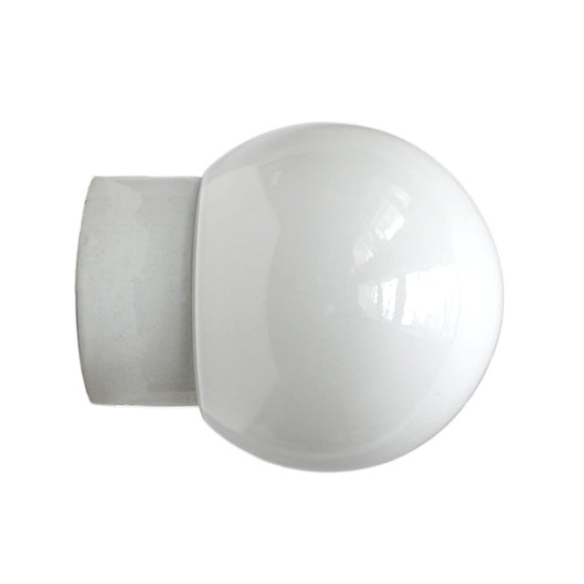 Vintage Industrial Opaline Glass Sconce, 1950s For Sale - Image 6 of 6