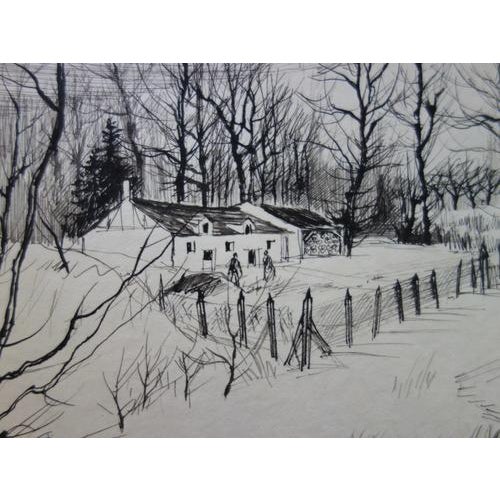 Gaston Barret, Snowy Village, Paper For Sale - Image 4 of 5