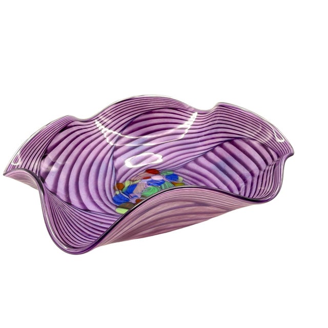 1980s Pretty Purple Murano Style Glass Plate For Sale In Chicago - Image 6 of 14