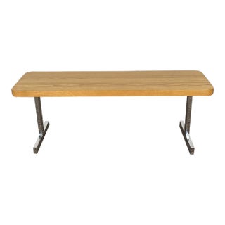 Late 20th Century Chrome Base Modern Bench For Sale