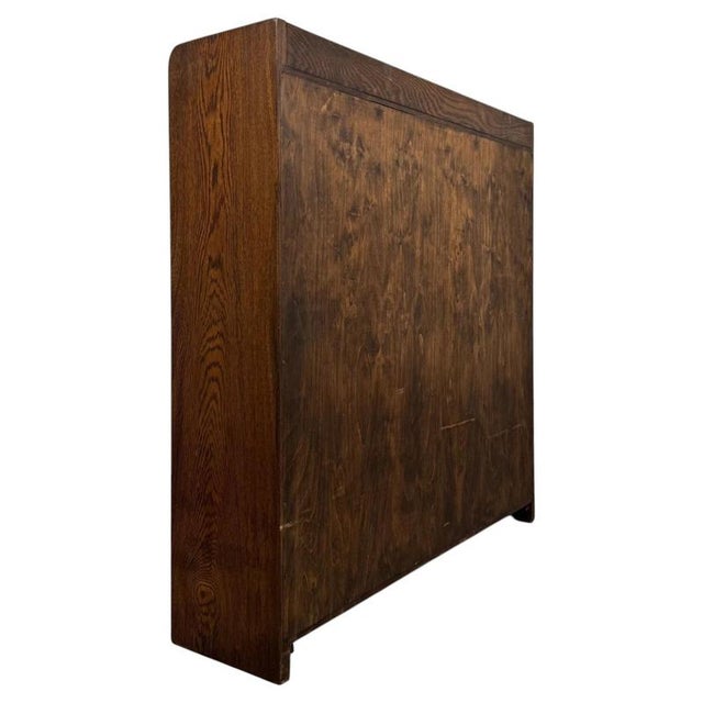 Wood Antique 20th Century Oak Glazed Display Cupboard For Sale - Image 7 of 9