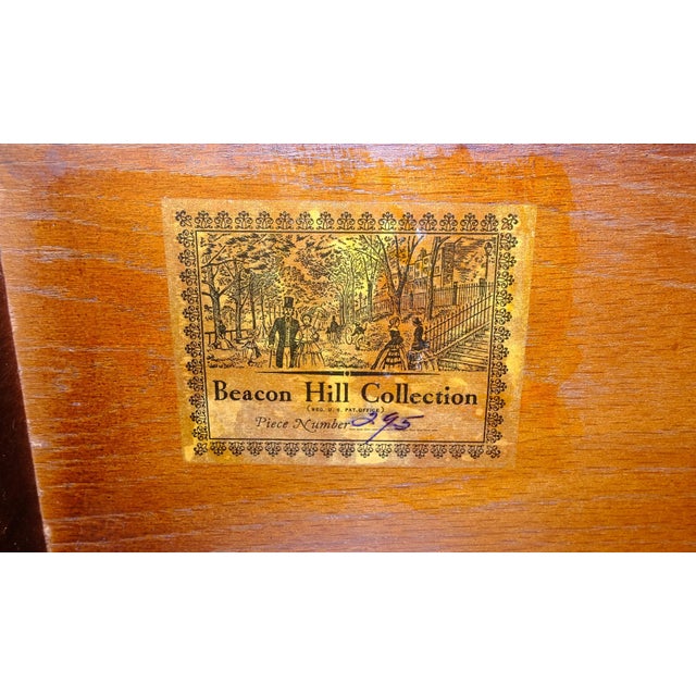 Beacon Hill Individual Panes Bubble Glass Doors Mahogany Butler Desk Breakfront For Sale - Image 6 of 18