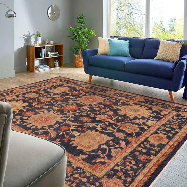 "Enhance the ambiance of your home with this magnificent Persian-influenced Turkish hand-knotted rug made by skilled...