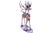 Tall holiday stag buck reindeer metal art sculpture standing 14 inches in brown, green, red, and white with protective...