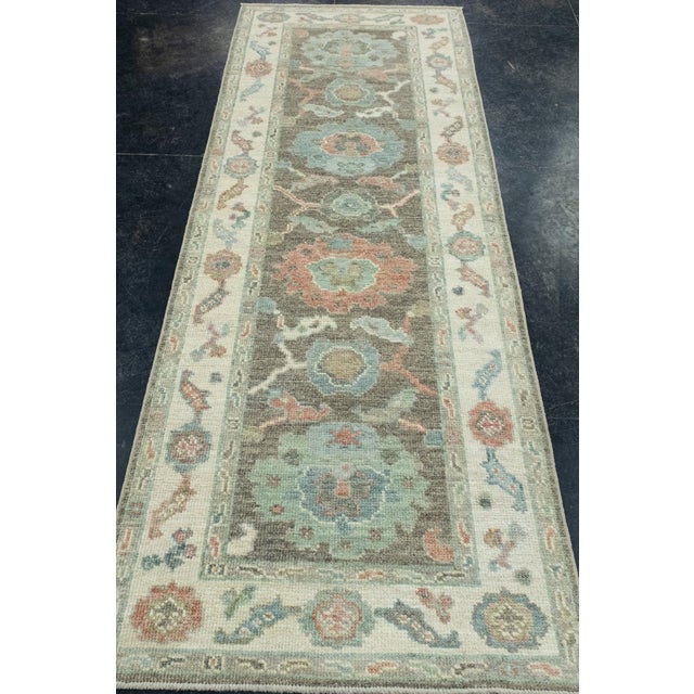 Turkish Turkish Oushak Runner Rug 2'9" x 8'2" #17501 For Sale - Image 3 of 8