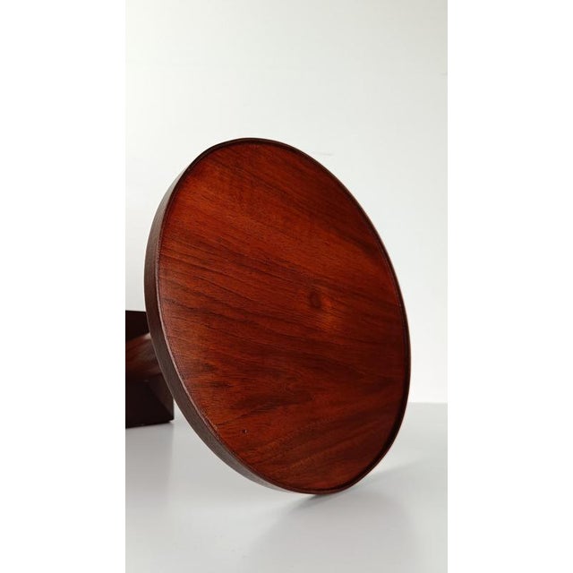 Vintage Art Deco Walnut Side Tables with Carved Column Pedestals, 1930s, Set of 2 For Sale - Image 11 of 18