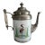 Antique Manning, Bowman & Co Painted Heron Enamel & Pewter Coffee Pot, Late 1800s For Sale