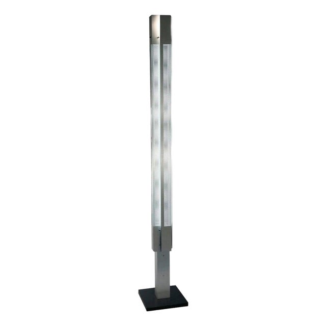 Mid-Century Modern Aluminium Large Signal Column Floor Lamp by Serge Mouille For Sale
