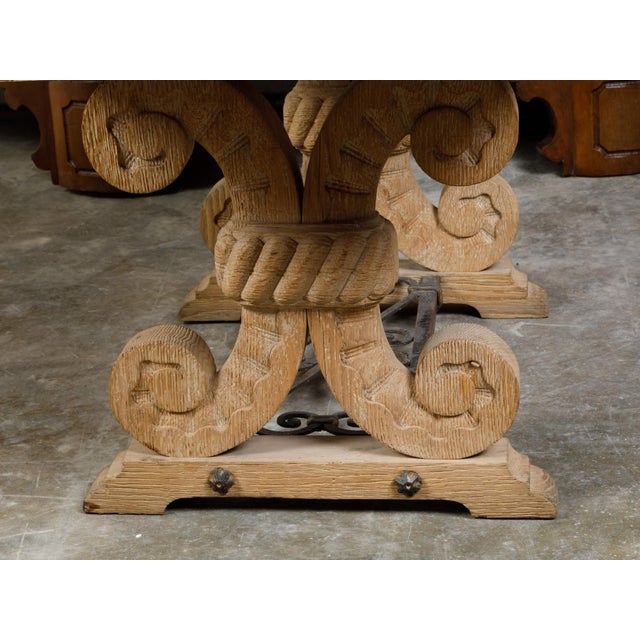 An Italian coffee table made of a 19th century bleached oak base and 20th century vellum top. Created in Italy, this...