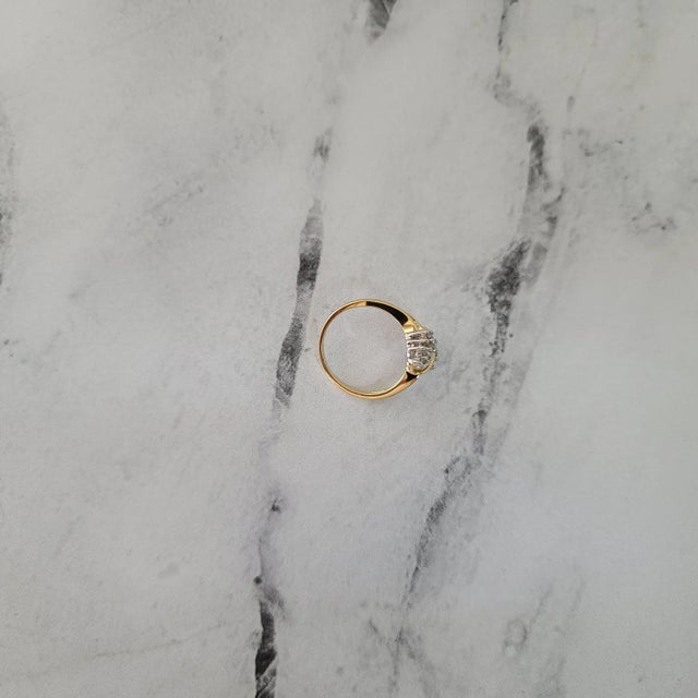 One Third Carat Vintage Diamond Cluster Ring, Size 5 For Sale - Image 4 of 4