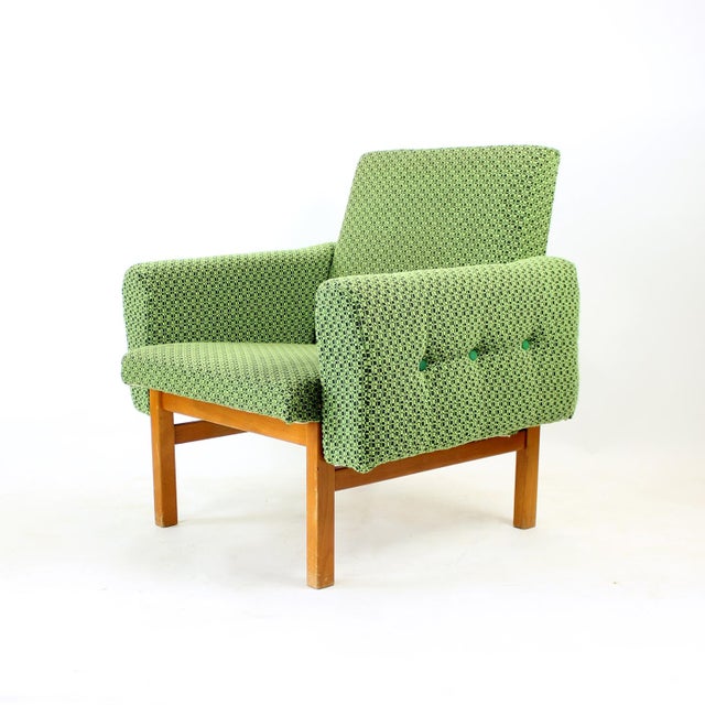 Mid-Century Armchair in Fabric and Beech from Jitona, Czechoslovakia, 1960s For Sale - Image 13 of 13