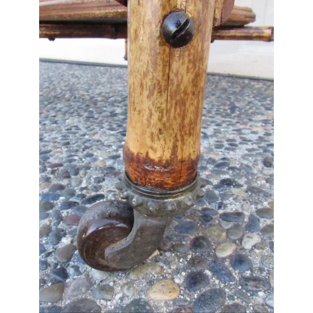 Unique Antique English Bamboo Bookshelf Table For Sale - Image 12 of 17