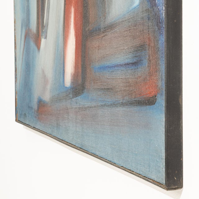 French 1960s France Blue Composition Painting For Sale - Image 3 of 15