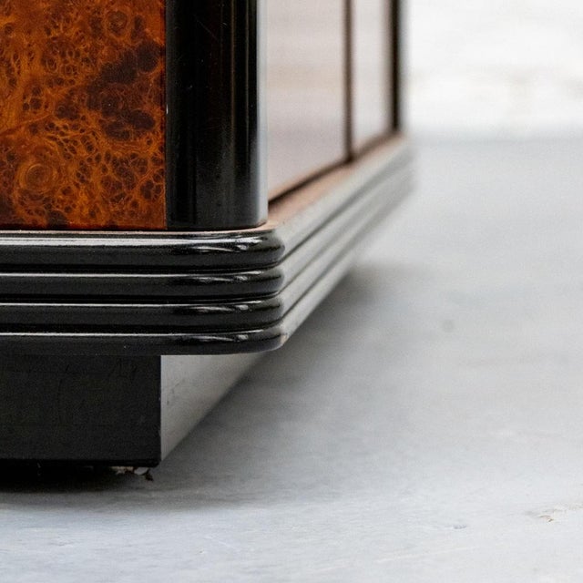 Vintage Italian Sideboard in Burl Wood, 1980s For Sale - Image 14 of 16