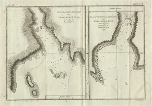 Antique Map of Port Pallisers & Kersmis by Cook, c.1781