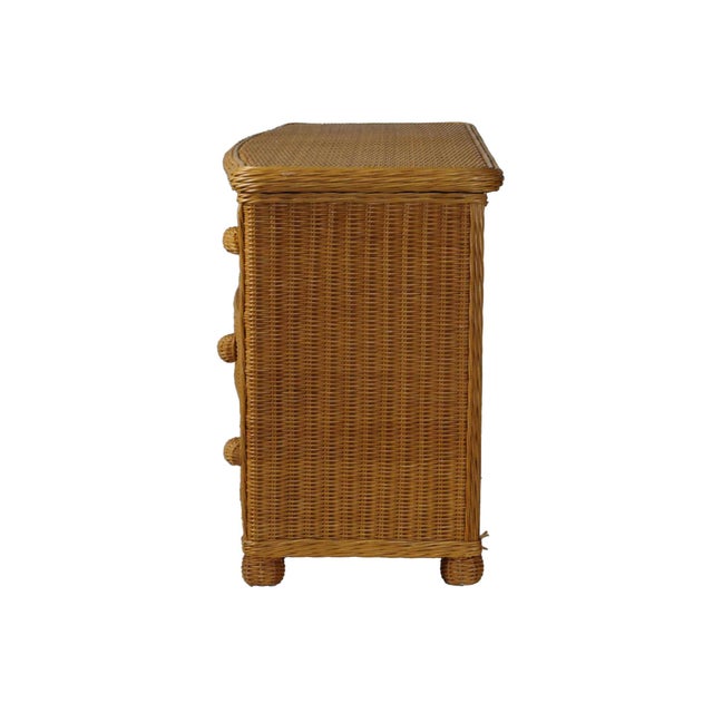 Vintage 'Pier 1' Imports natural toned wicker chest of drawers (six drawers).