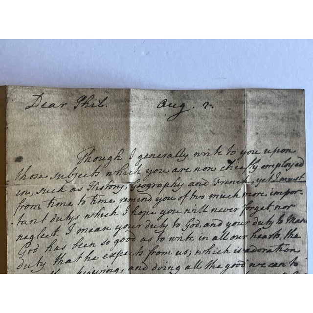 Antiquarian Manuscript - Letter of Lord Chesterfield to His Son - Mid 18th C For Sale - Image 6 of 9
