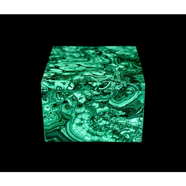 Malachite Box Butterfly and Lake Italian Crafted Gemstone Box For Sale In Los Angeles - Image 6 of 18