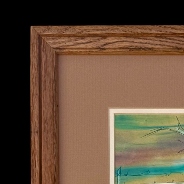 Mid 20th Century Vintage Leo Thompson Watercolor Painting of Rural Landscape, Signed & Framed Americana Art For Sale - Image 5 of 9