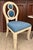 Bone Inlay Dining Chair or Occasional Chair with Hand Pieced Inlay and Velvet Upholstery 21" x 23" x 39.5" H