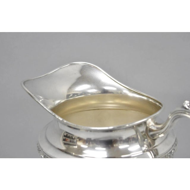 Vintage Victorian Oneida Maybrook Silver Plated Floral Repousse Water Pitcher For Sale - Image 12 of 14