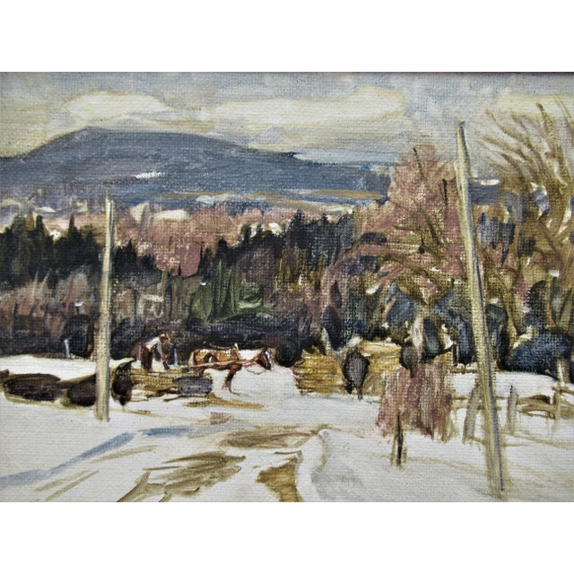 Impressionist Stuart Main, Hauling Wood, 1998 For Sale - Image 3 of 7