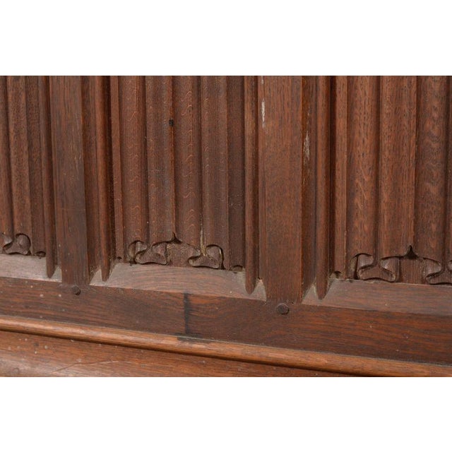 Victorian Linenfold Panelled Oak Console Table, 1870s For Sale - Image 5 of 8