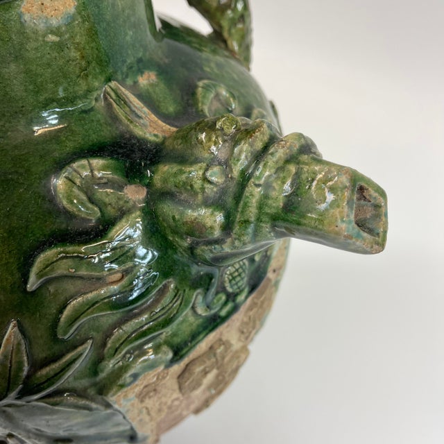 Large Chinese Green Wine Jug From Early 19th Century For Sale - Image 10 of 13