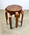 A beautiful set of three European teak veneer bentwood stacking “dot” low stools or side tables in the style of Alvar...