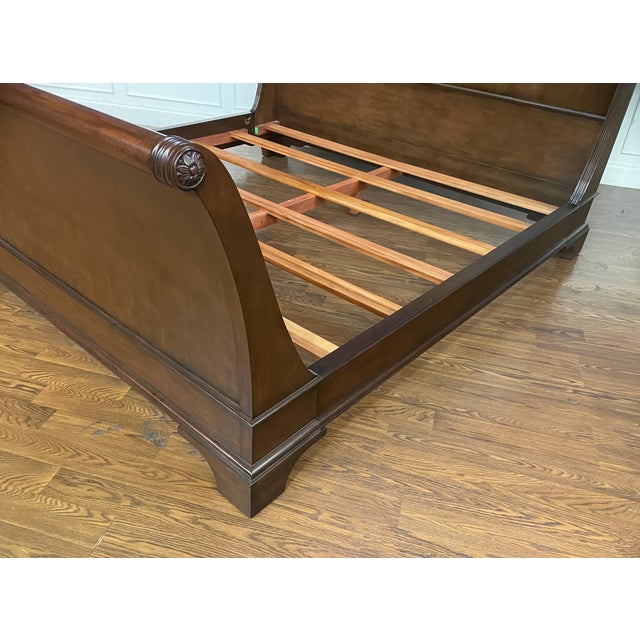 2020s Traditional King Size Mahogany Sleigh Bed by Leighton Hall - Showroom Sample For Sale - Image 5 of 11