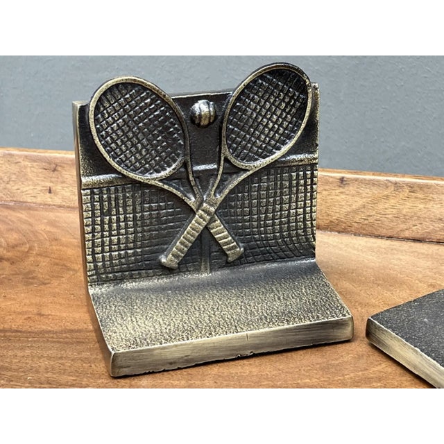 Pair of French 1970 Bookends Made From Patinated Brass For Sale In Miami - Image 6 of 8