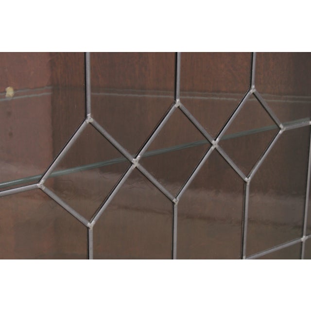 Stickley Mission Oak Leaded Glass Corner Cabinet For Sale - Image 12 of 18