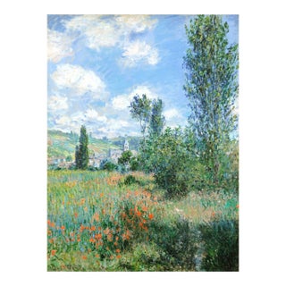 Vintage French Impressionist Art Print – Village Landscape by Claude Monet, 36" X 48" For Sale