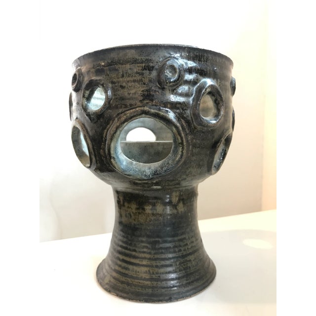 1970s Brutalist Frances Senska Montana Studio Pottery Compote For Sale In Chicago - Image 6 of 6
