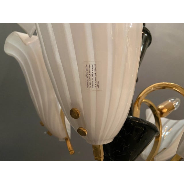 1980s Murano Glass Leaf Chandelier, 1970s For Sale - Image 5 of 9