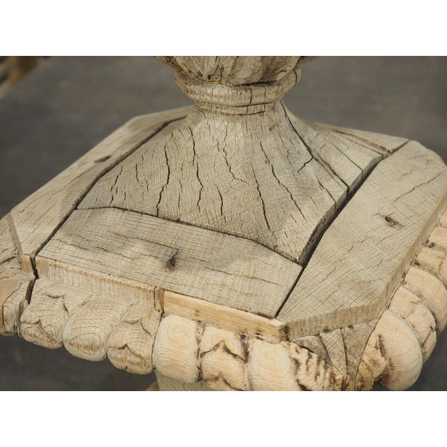 18th Century French Pot Feu Finial in Carved Oak For Sale - Image 10 of 12