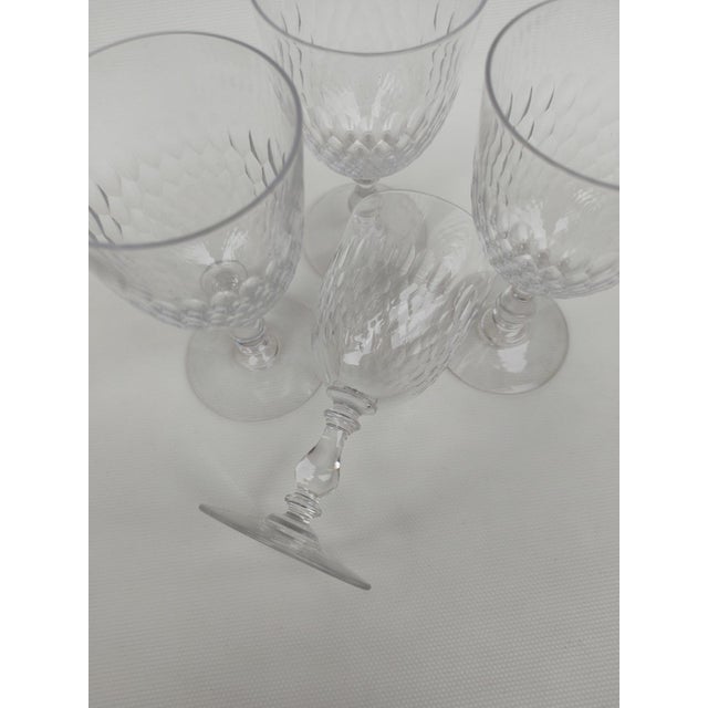 Baccarat Large Crystal Glasses with Tortoiseshell Pattern from Baccarat, 1920s, Set of 4 For Sale - Image 4 of 6