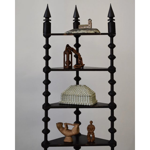 Vintage Miniature Carved Rancher Sculpture With Barrel Jeans, Circa 1940s For Sale - Image 4 of 12