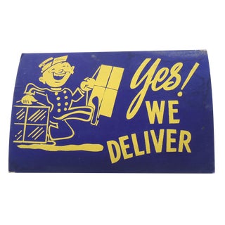 Vintage 40s "Delivery" Shop Sign For Sale