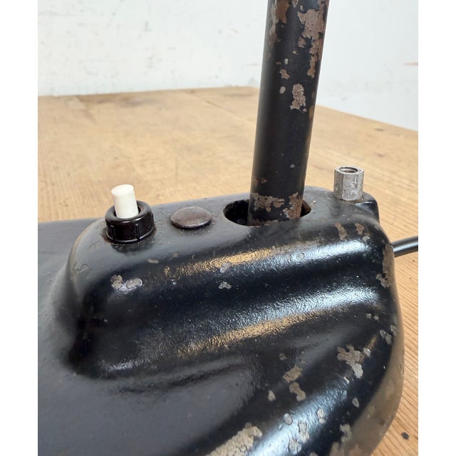 Metal Bauhaus Industrial Black Table Lamp, 1930s For Sale - Image 7 of 18