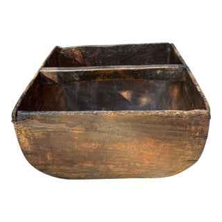 Large Antique Japanese Primitive Wooden Rice Grain Box For Sale