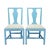 A pair of American Academic Revival mahogany slip-seat side chairs, made after an 18th-century model, finished in a blue...