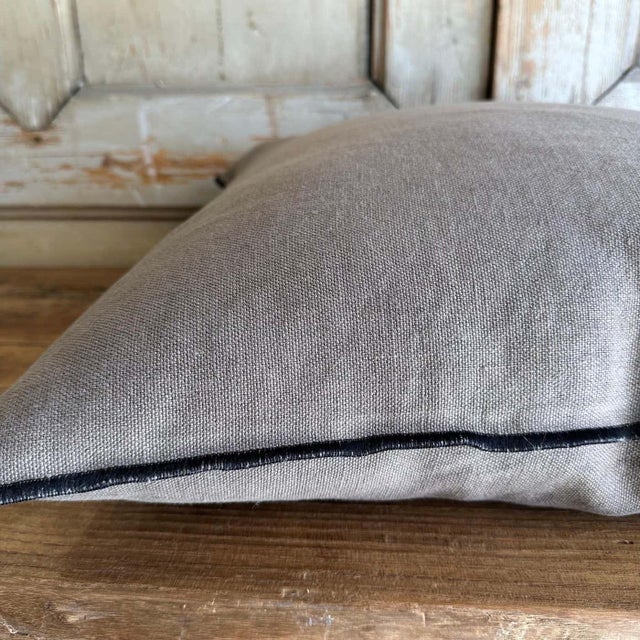 Not Yet Made - Made To Order Stone Washed French Linen Accent Pillow in Ecorce With Insert For Sale - Image 5 of 6