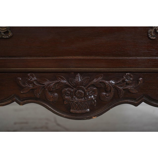 Vintage French Country Walnut Finish High Chest For Sale - Image 10 of 18