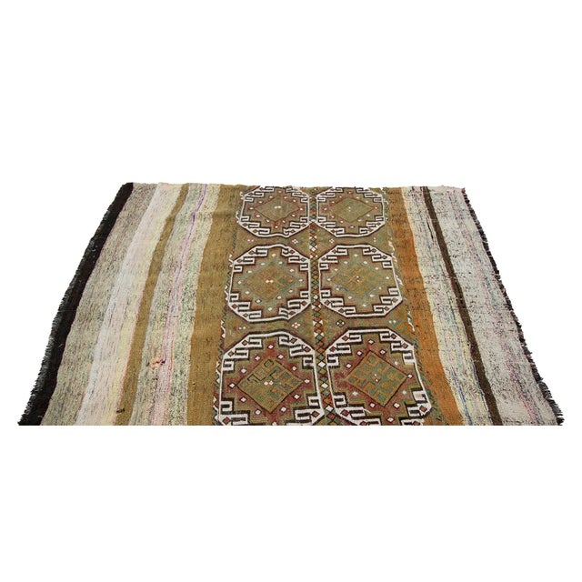 Mid-Century Modern Vintage Small Kilim Rug For Sale - Image 3 of 7