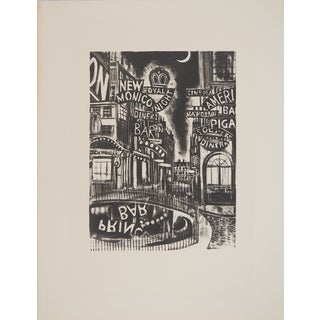 Jean Gabriel Daragnes, Place Pigalle, Original Signed Lithograph For Sale