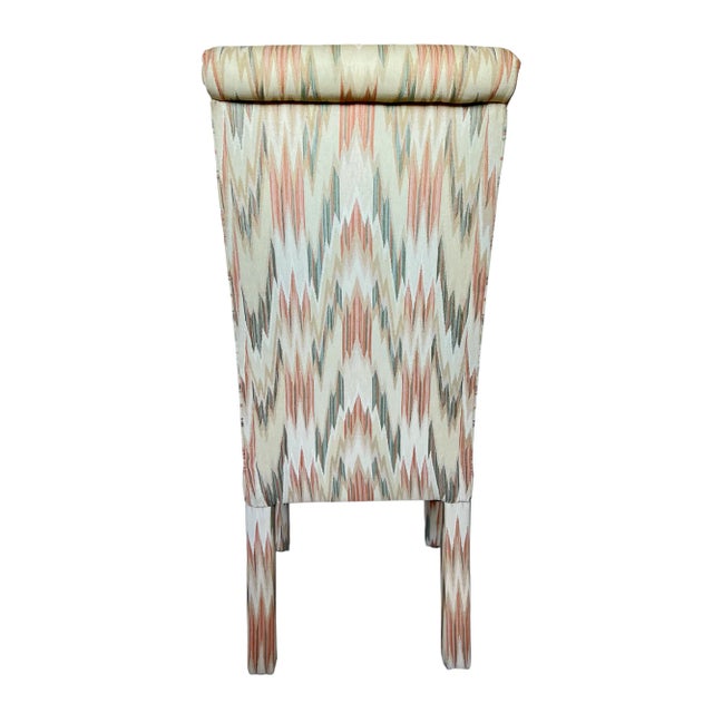 Vintage Postmodern Upholstered High Back Parsons Chairs, Set of 4 For Sale - Image 9 of 12