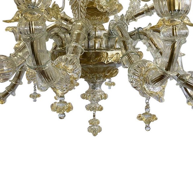 Boat Chandelier in Gold Crystal Murano Glass, 1950s For Sale - Image 6 of 10