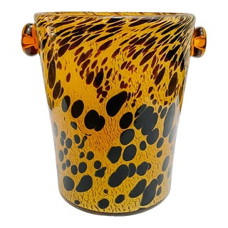 Italian Murano Glass Tortoiseshell Ice Bucket For Sale